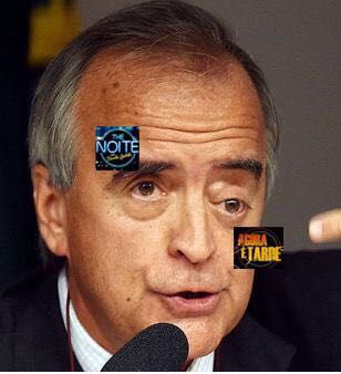 Danilo Gentili usa foto de Nestor Cerveró para provocar Rafinha Bastos.