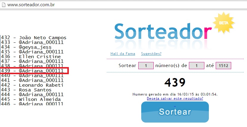 Sorteado The Noite 1