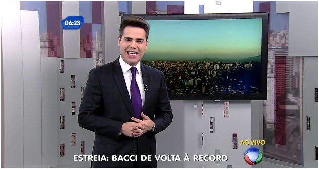 Bacci iniciará a programação da Record todas as manhãs, a partir das 6h