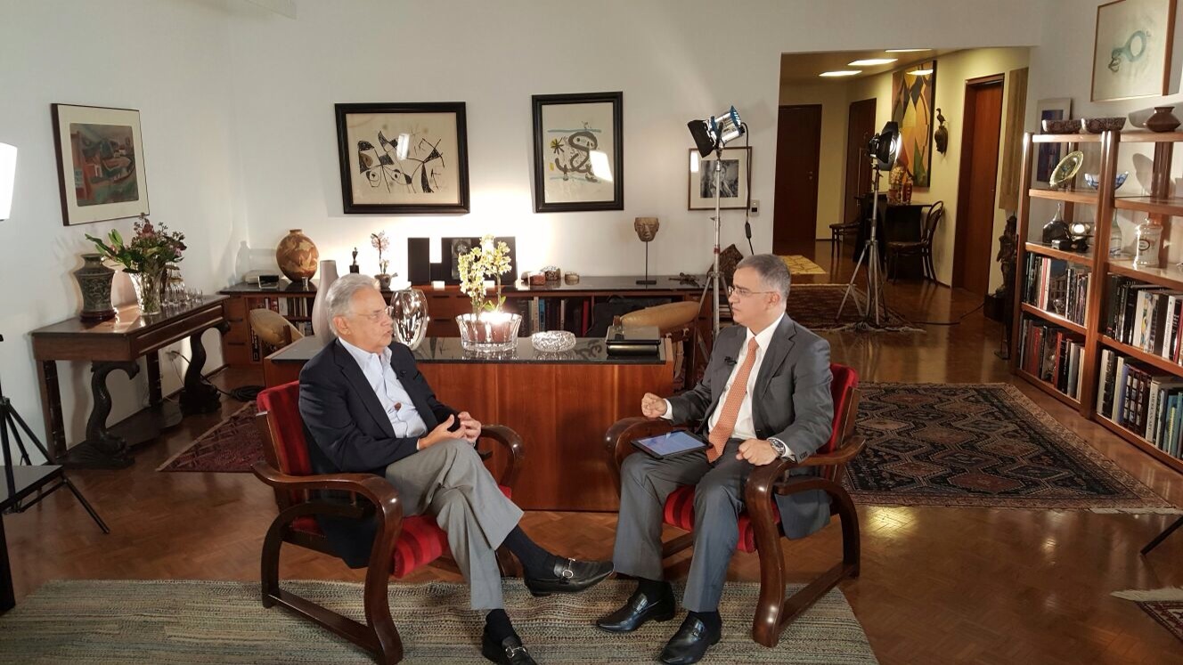 Fernando Henrique Cardoso é entrevistado por Kennedy Alencar. Foto: Divulgação/SBT
