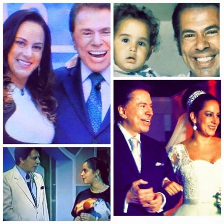 Foto postada por Silvia com o pai Silvio Santos em vários momentos. Foto: Reprodução/Facebook