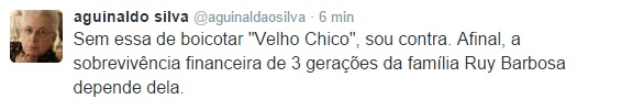 (Foto: Reprodução/ Twitter Aguinaldo Silva)