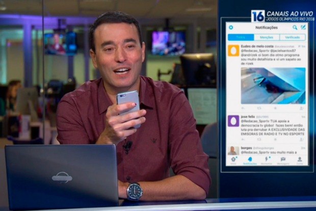 Apresentador do SporTV é flagrado descalço durante programa ao vivo