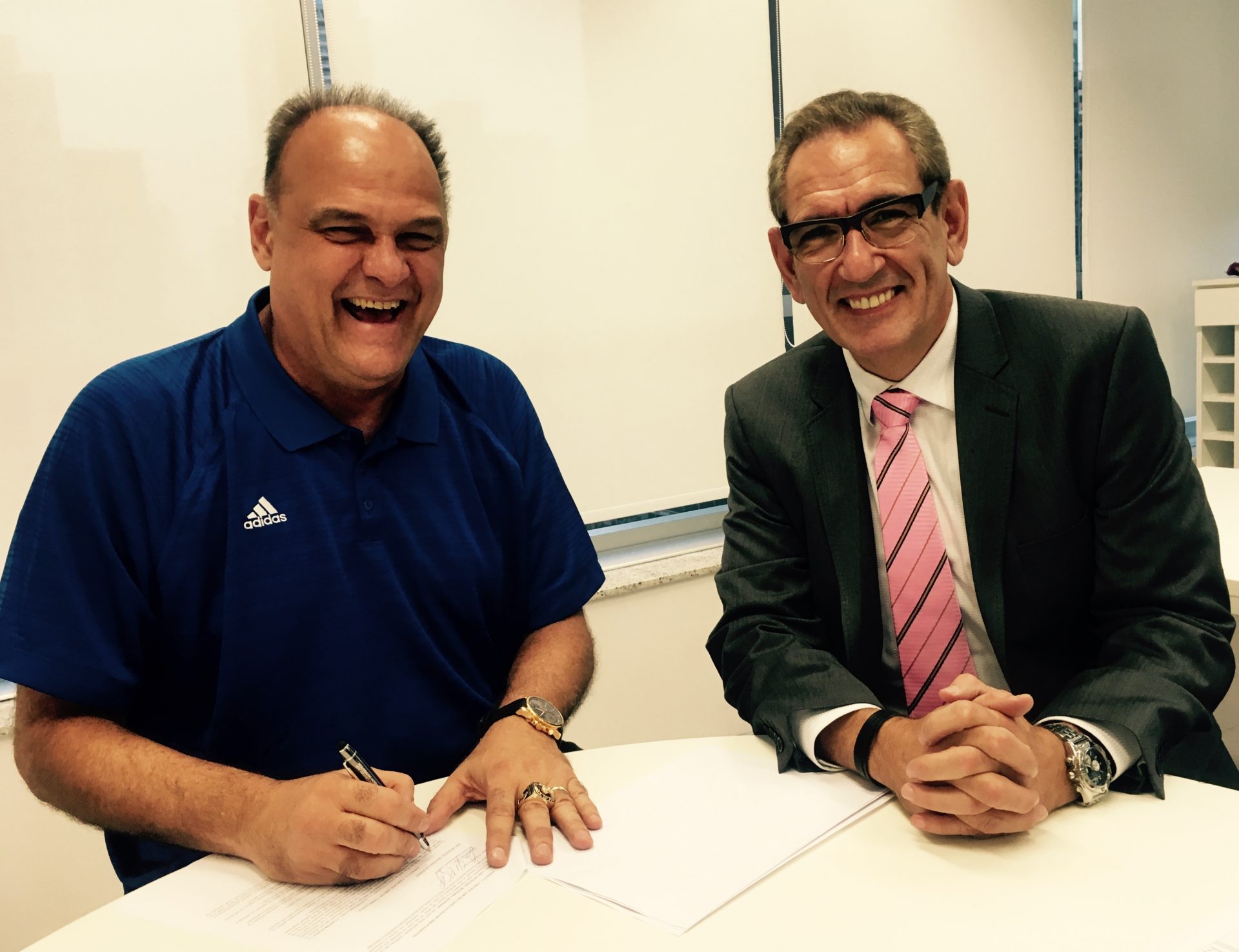 Oscar Schmidt e Eduardo Zebini. Foto: Divulgação/FOX Sports