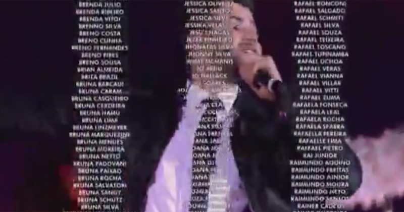 Créditos do especial de 50 anos da Globo entrou para o Livro dos Recordes. Foto: Reprodução