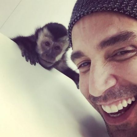 Latino ganha beijo do macaco de estimação em vídeo postado nas redes sociais