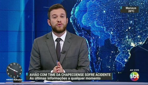 SBT Notícias foi o primeiro a informar sobre a queda do avião