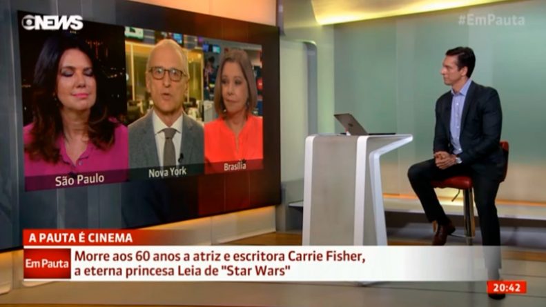 Correspondente da Globo faz piada sobre morte de Carrie Fisher