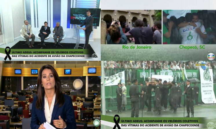 Tragédia da Chapecoense mobiliza emissoras de TV e deixa SBT isolado