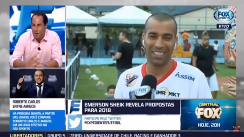 Emerson Sheik desmente Edmundo, ao vivo, no Fox Sports; confira
