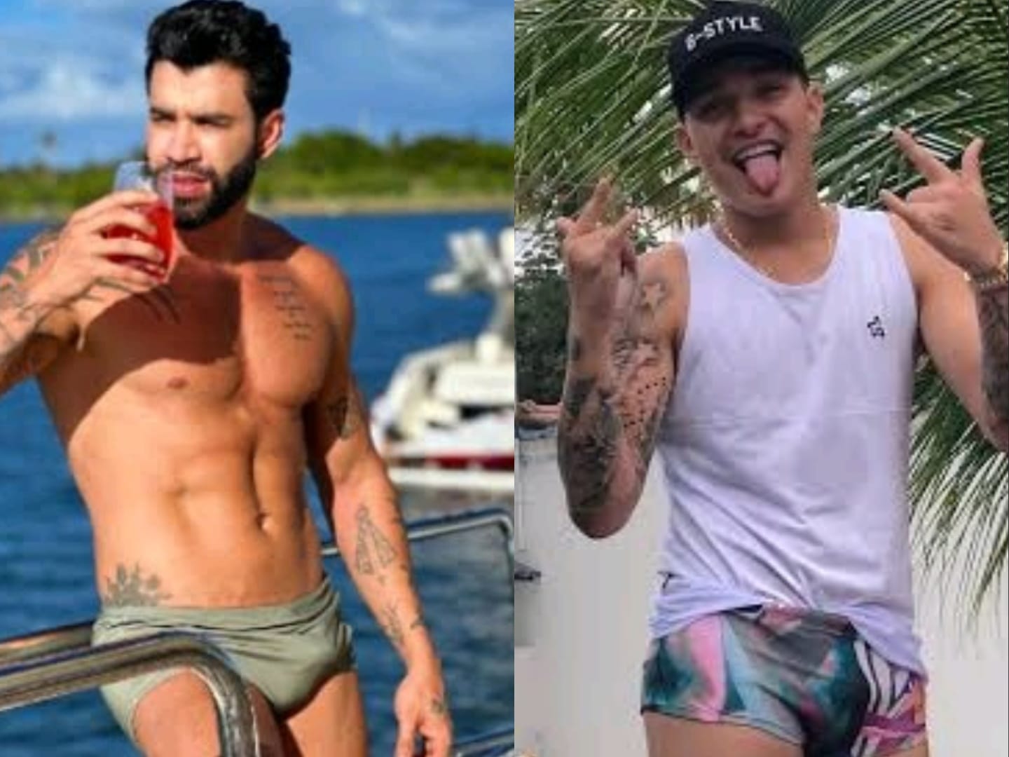 MC Gui aparece com Gusttavo Lima e volume na calça choca: “Devolve o microfone do homem”