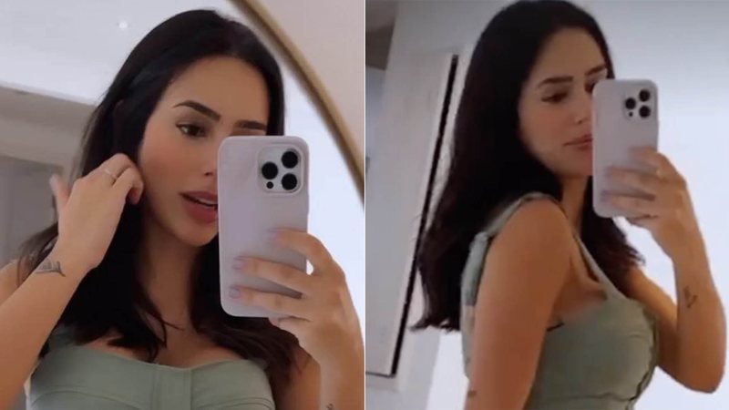 Bruna Biancardi mostra cintura 20 dias após parto