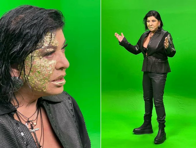 Roberta Miranda usa maquiagem de ouro 18k em novo trabalho