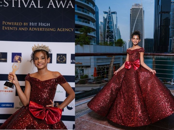 Modelo brasileira de 11 anos ganha prêmio de moda em Dubai