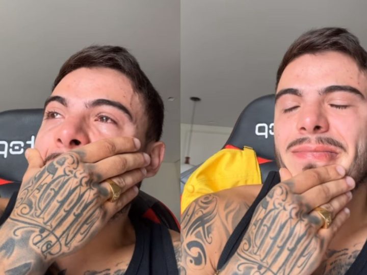 Thomaz Costa surge chorando e vira piada na internet: “Muito forçado”