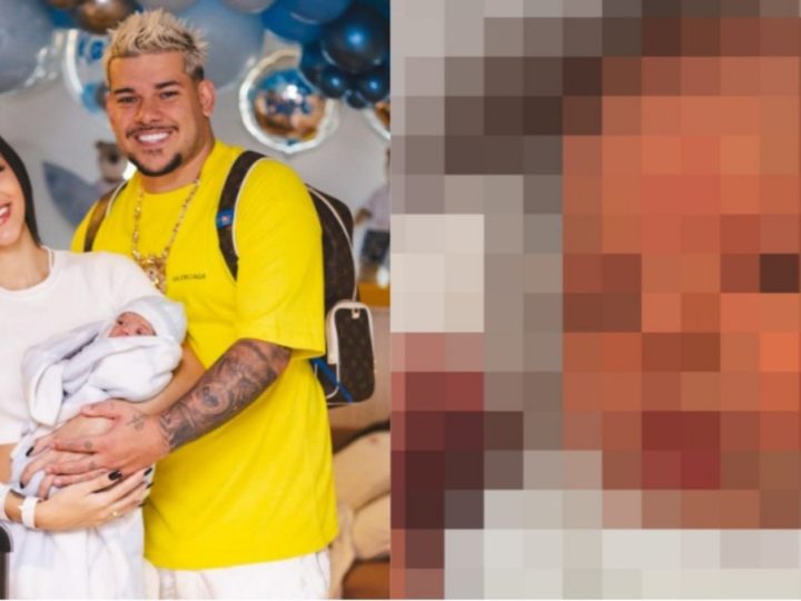 Bia Miranda mostra rosto do filho recém-nascido pela primeira vez