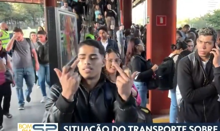 Rodrigo Bocardi se estressa após homem invadir reportagem e xingar a TV Globo