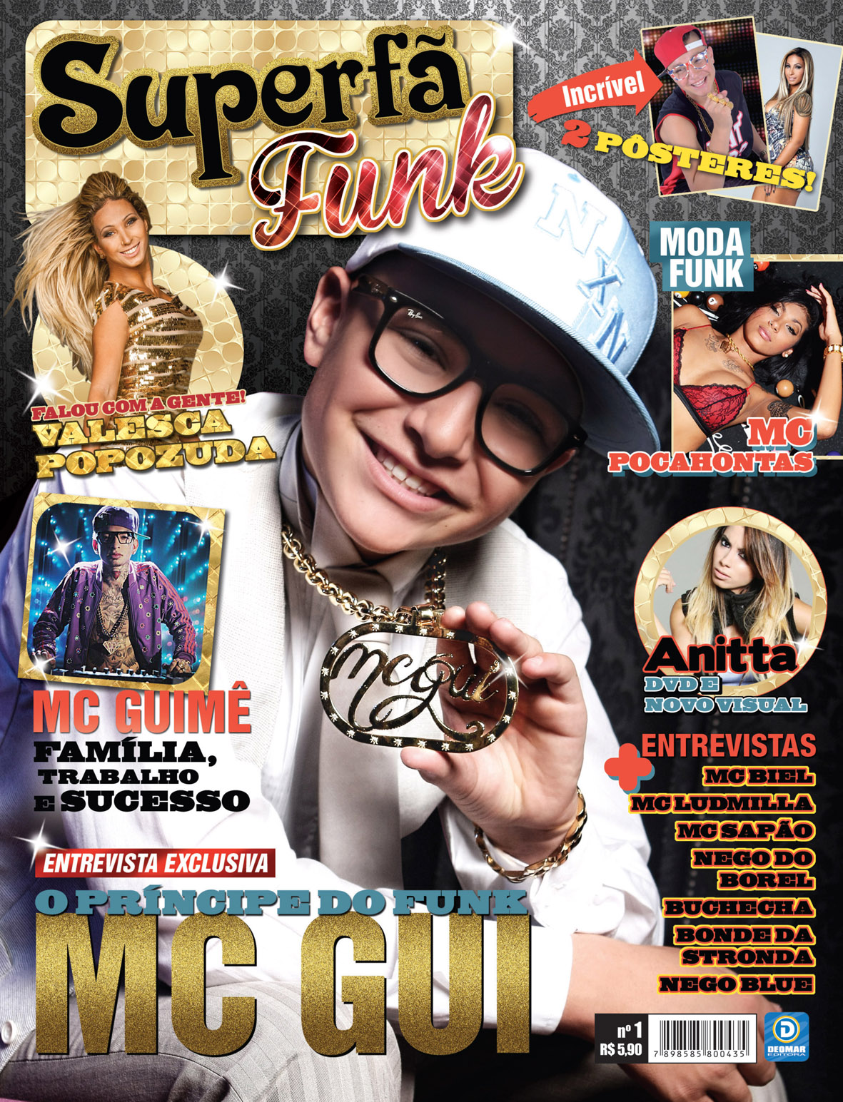 Valesca Popozuda e MC Gui na capa da revista ‘Superfã Funk’