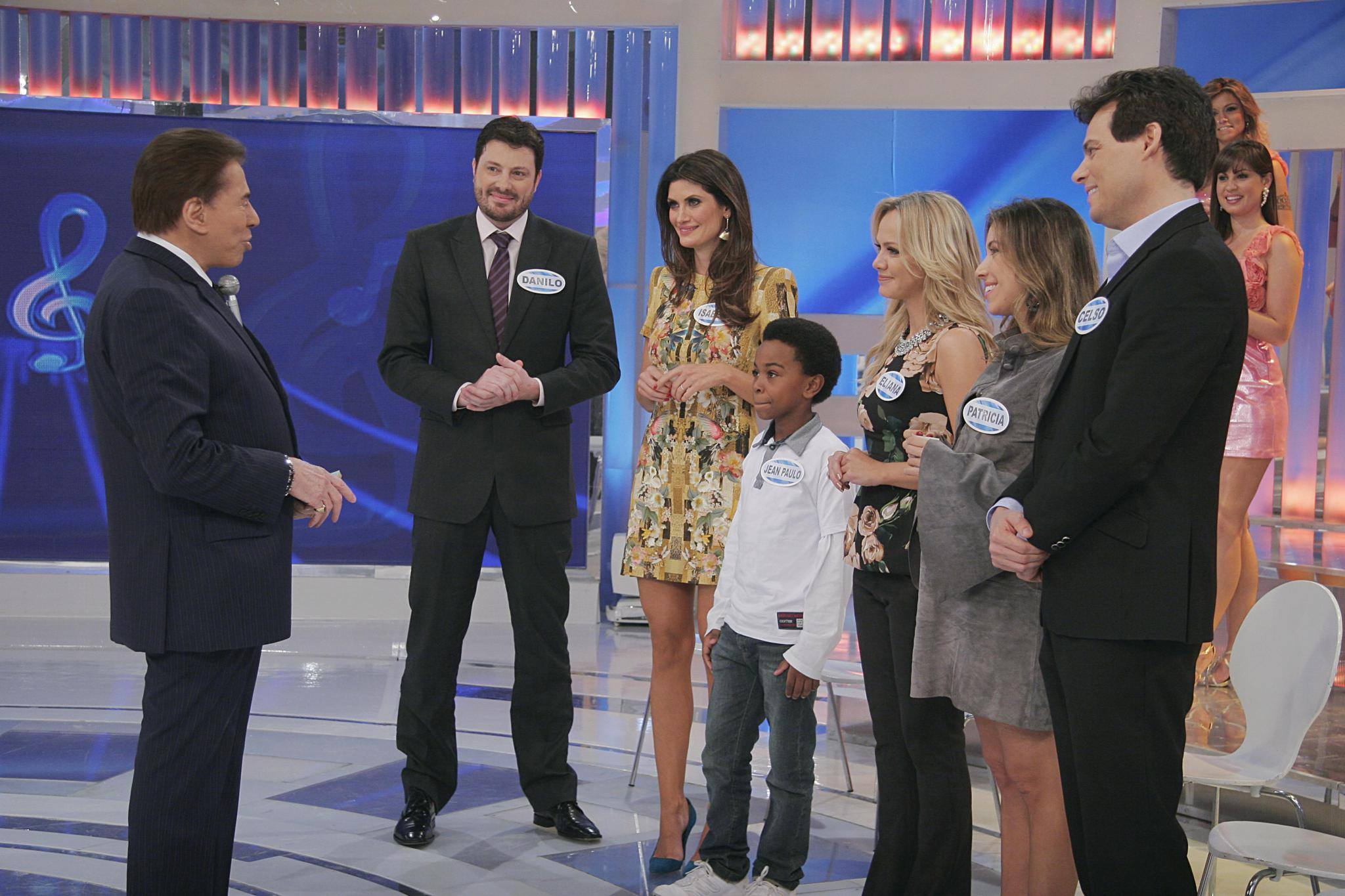 Elenco do SBT reunido com Silvio Santos