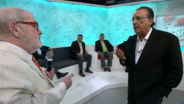 Jô Soares e Galvão Bueno no 'Bem Amigos', no SporTV