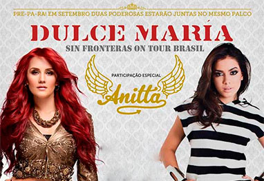 Anitta cancela participação em show da cantora internacional Dulce Maria