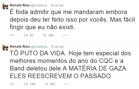 Ex-CQC se revolta com a Band na Internet