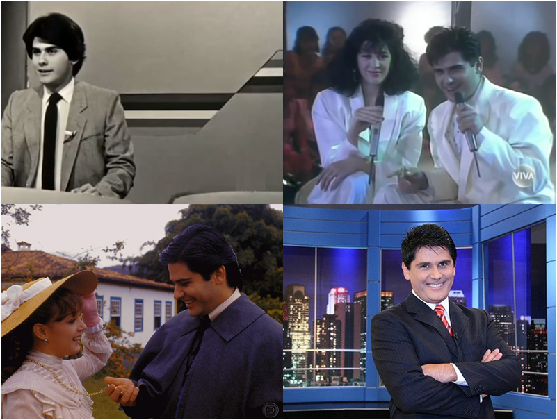Algumas das passagens de Cesar Filho na TV; "Record em Notícias" (Anos 70), Cláudia Raia e Cesar Filho no "Globo de Ouro" (1989), Cristina Bethencourt e Cesar Filho em "La Mamma" (1990) e na 2ª edição do "Aqui Agora" (2008)