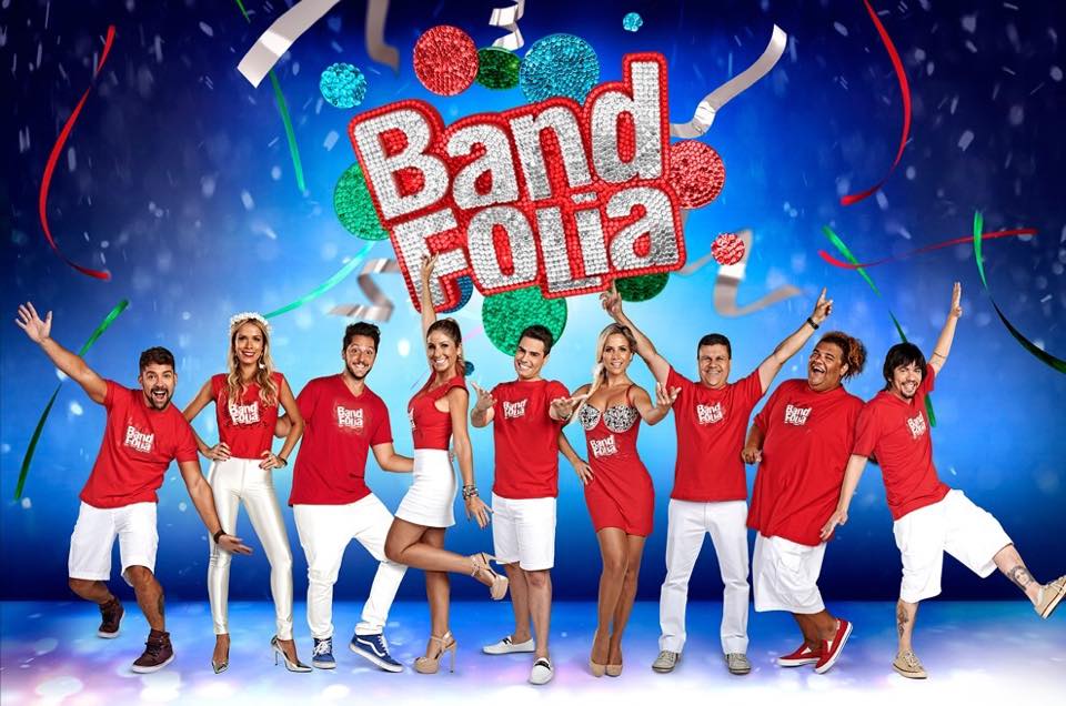 A equipe que comandou a festa do "Band Folia", entre eles, André Vasco, Téo José e Gominho