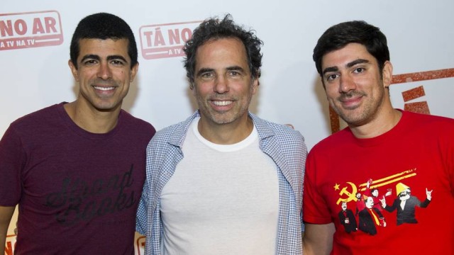 Humoristas Marcelo Adnet, Marcio Melhem e Mauricio Farias