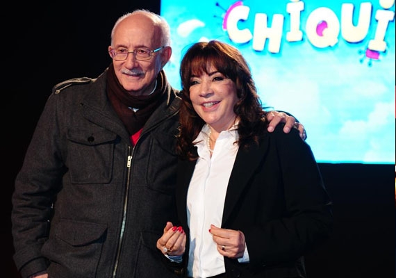 Reynaldo Boury e Íris Abravanel durante coletiva da novela "Chiquititas".