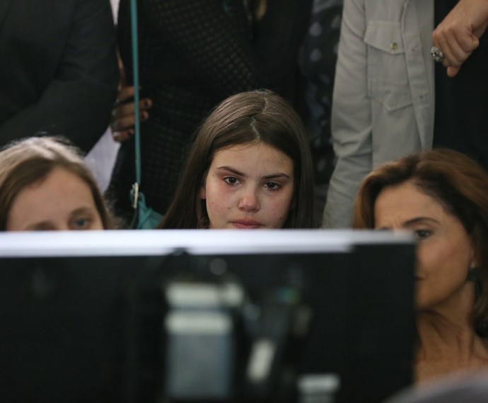 Atriz ficou emocionada com a prévia das cenas. Foto: GShow/Isabella Pinheiro
