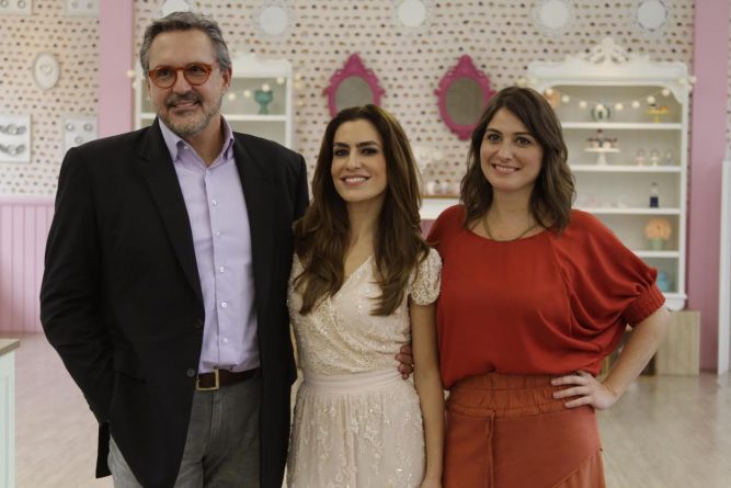 Fabrizio Fasano Jr., Ticiana Villas Boas e Carol Fiorentino (Imagem: Gabriel Gabe/SBT)