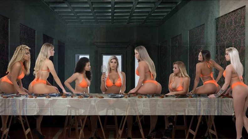 Candidatas ao Miss Bumbum reproduzem quadro bíblico da Santa Ceia