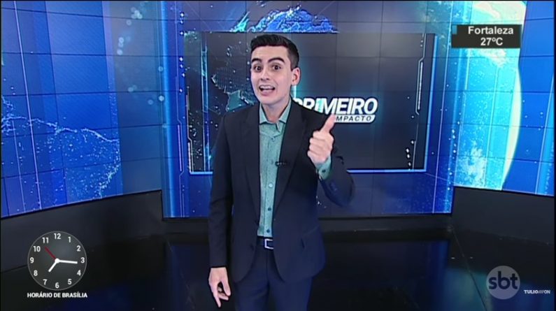 Dudu Camargo “alfineta” apresentador da Record, ao vivo, no “Primeiro Impacto”