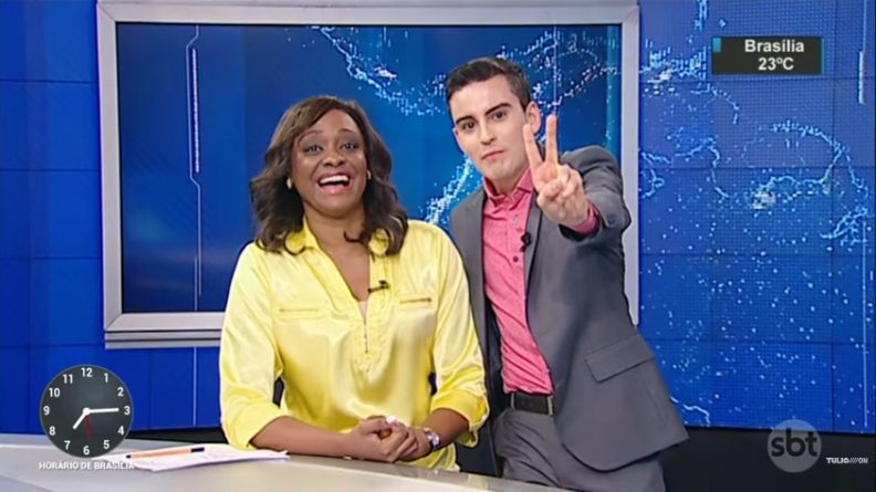 Dudu Camargo comemora audiência com Joyce Ribeiro, ao vivo, no “SBT Notícias”