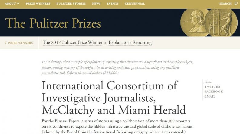 Panama Papers vence Pulitzer, mais importante prêmio do jornalismo mundial, com parceria da RedeTV!