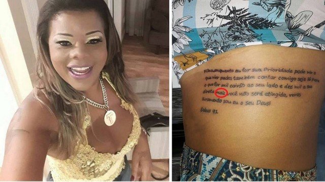 Tati Quebra Barraco faz tatuagem com erro de ortografia