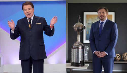 Silvio Santos e Alejandro Domínguez comemoram parceria