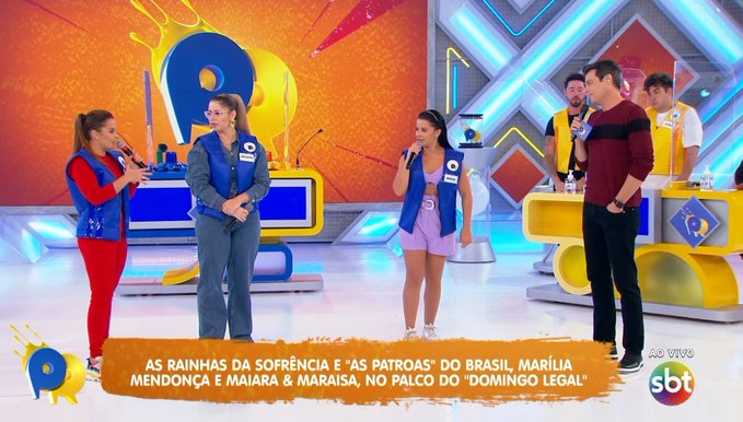 “Domingo Legal” alcança 10 pontos de audiência com participação de Marília Mendonça feat. Maiara & Maraisa