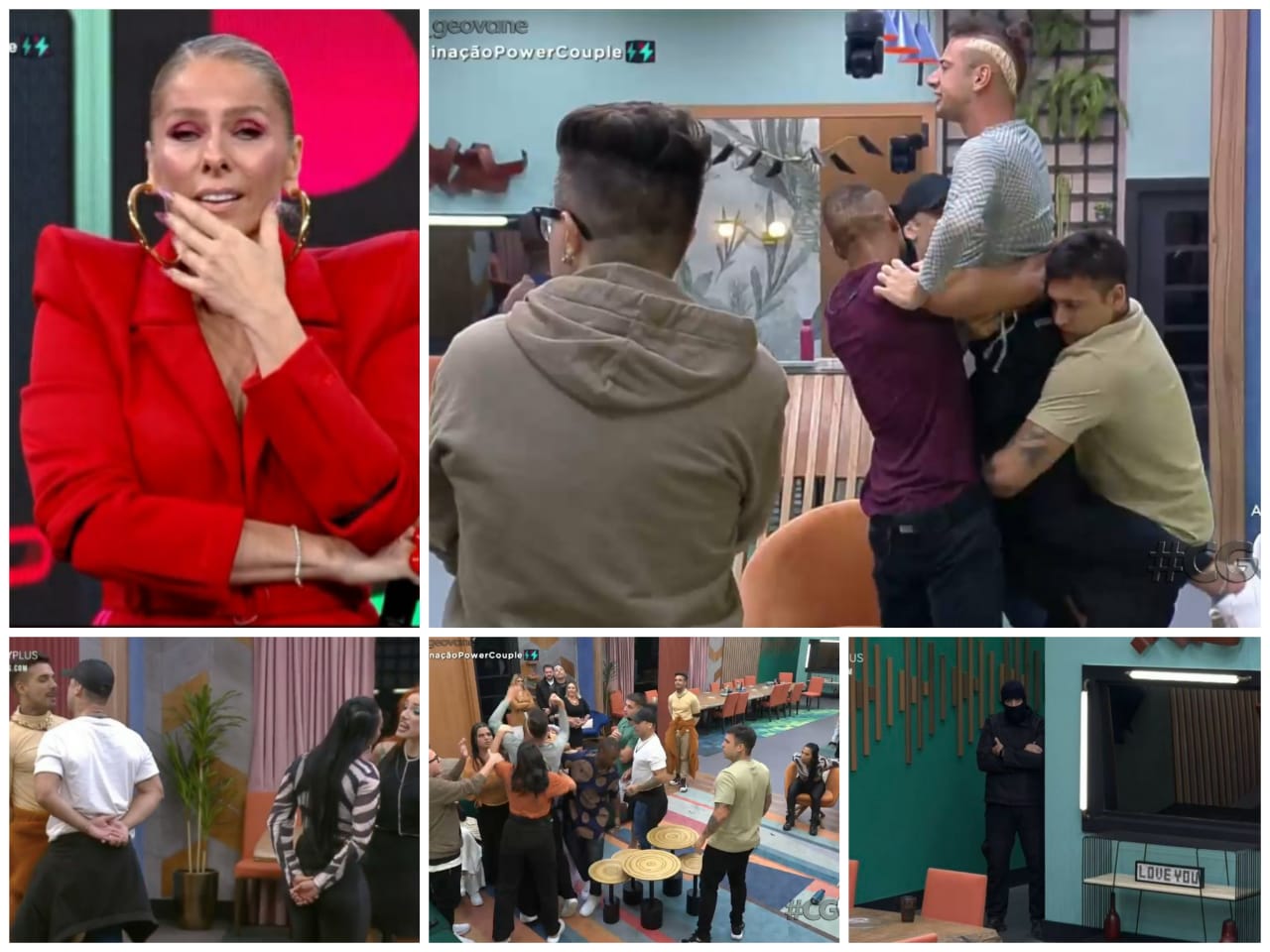 Assustada, Galisteu tenta impedir barraco generalizado, ao vivo, e fica no vácuo; Record TV chama ninja para intervir