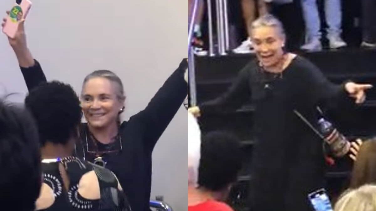 Regina Duarte é hostilizada ao sair de teatro e joga beijo para os “haters”