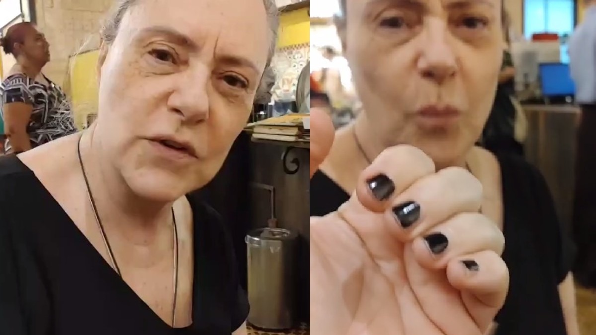 Elizabeth Savala reage ao ver filho com unha pintada