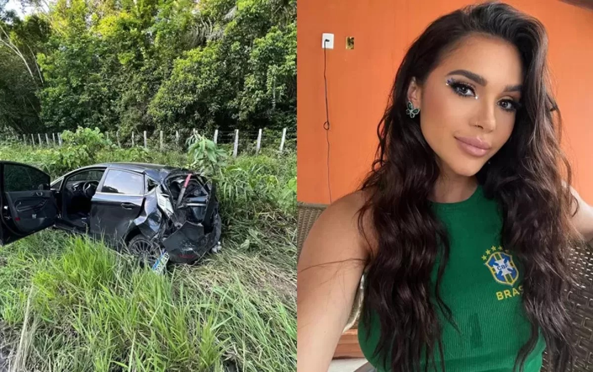 Gizelly Bicalho sofre acidente de carro e veículo fica estraçalhado; veja as imagens
