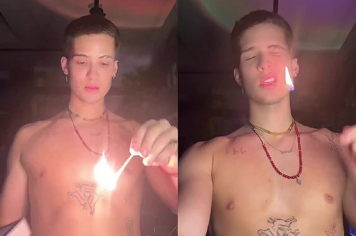 João Guilherme tenta fazer trend no TikTok e queima os cílios; assista