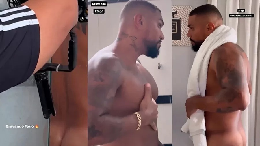 Naldo Benny aparece pelado em gravação de novo videoclipe: “Bem ousado”