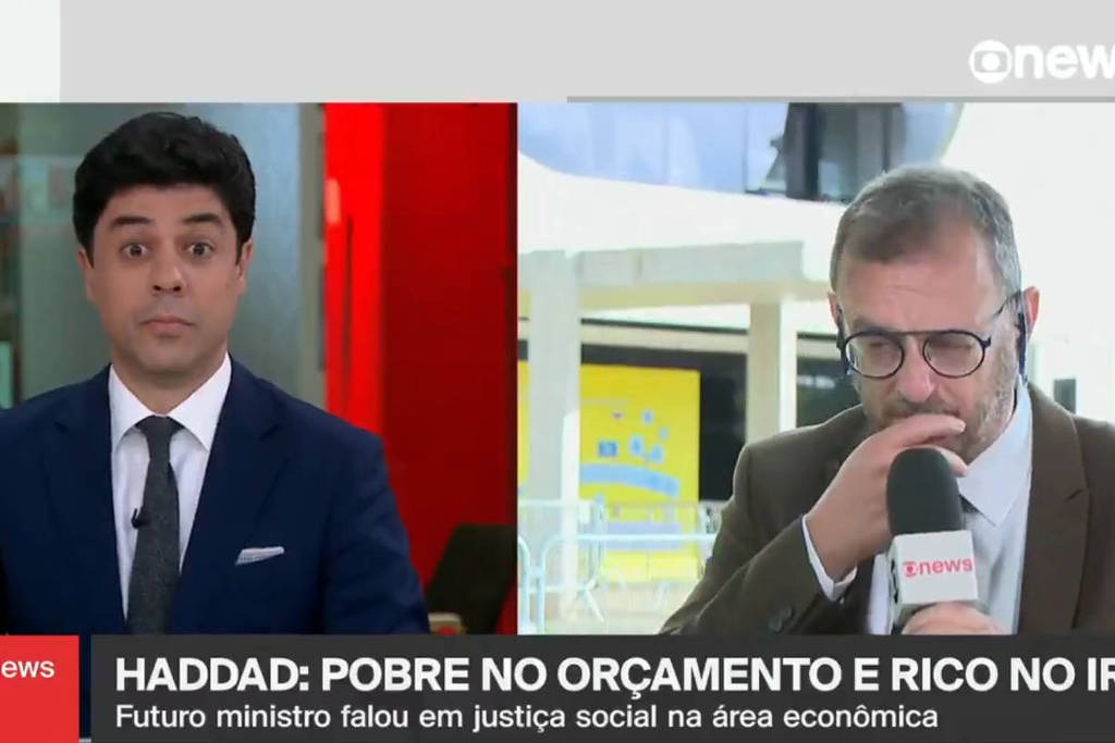 Comentarista da GloboNews engole mosquito, ao vivo, e apresentador cai na risada