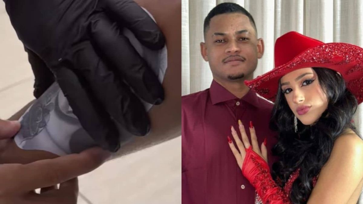 Noivo de Bia Miranda faz tatuagem com o rosto da ex-peoa; veja o resultado