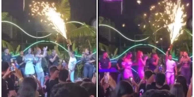 Cantor faz piada com tragédia na boate Kiss enquanto fogos de artifícios são acesos no palco