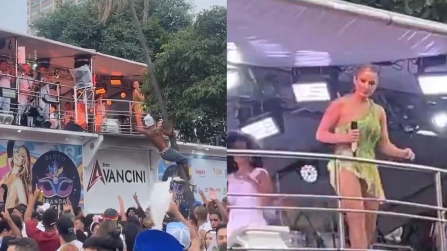 Fãs derrubam árvore e escalam trio elétrico em show de Claudia Leitte: “Como ele fez isso?”