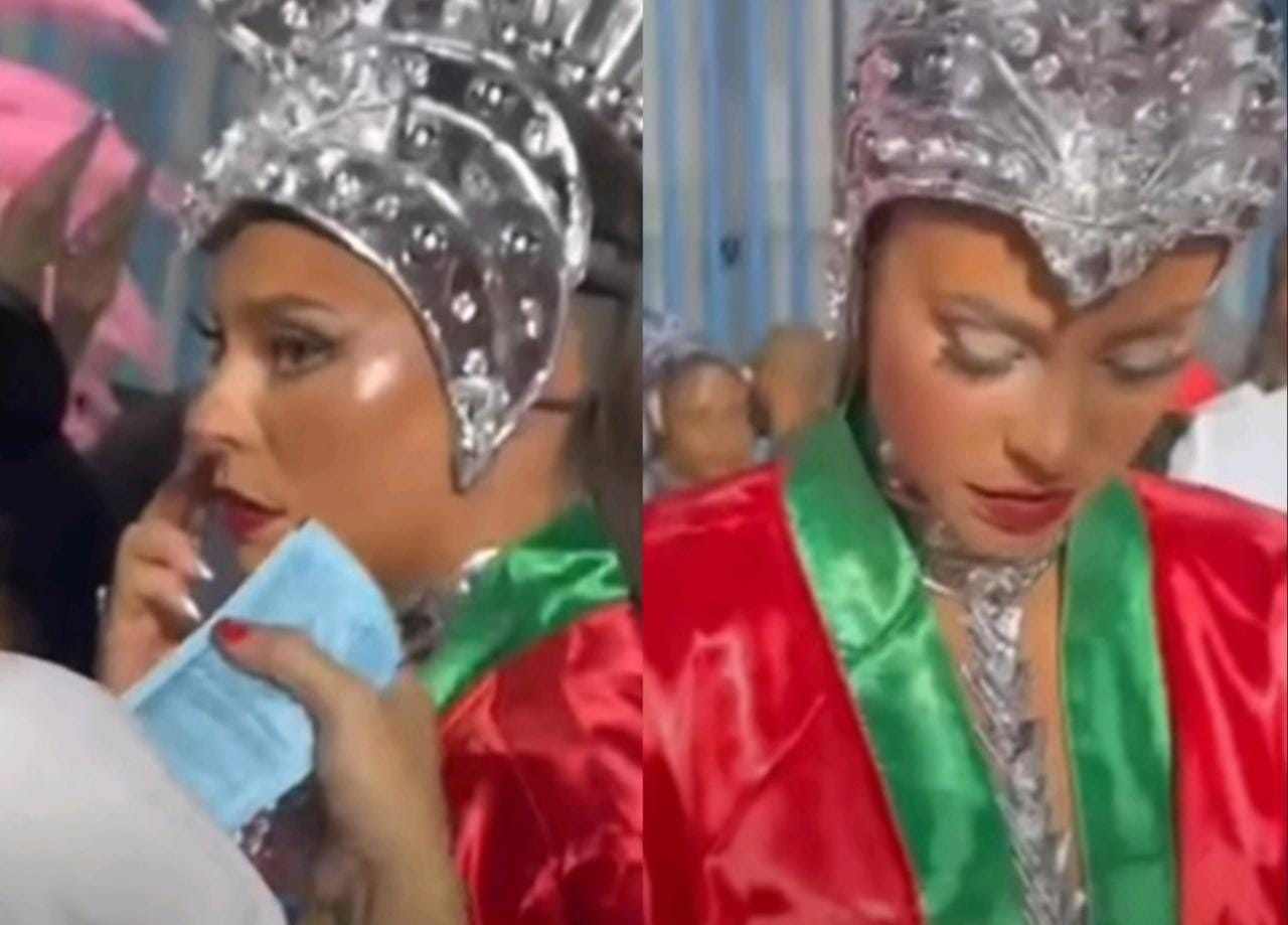 Paolla Oliveira briga com equipe após problema na fantasia de Carnaval; veja o vídeo